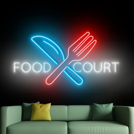 Handmadetneonsign Food Court Neon Sign, Food Court Wall Art Decor, Dining Led Neon, Kitchen Wall Decor 51271
