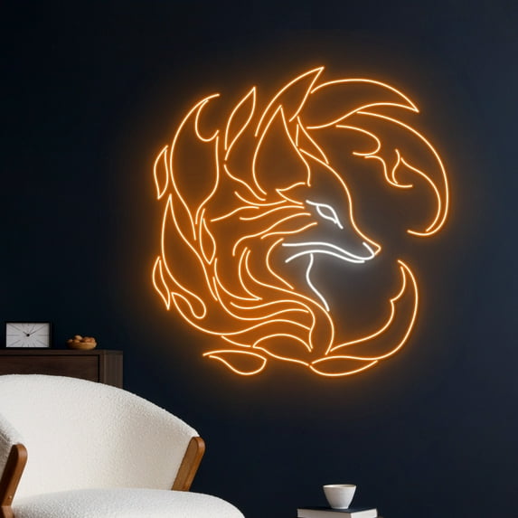 Handmadetneonsign Fox Neon Light, Fox Led Sign, Fox Neon Sign, Fox Led Light, Fox Room Wall Art