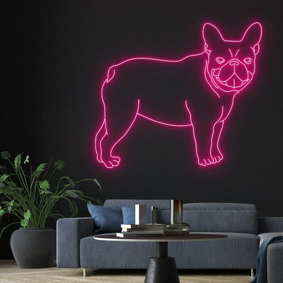 Handmadetneonsign French Bulldog Neon Sign, Cute Dog Neon Lights, Animal Signs, Nursery Wall Decoration, Puppy Dog Sign, Wall Décor