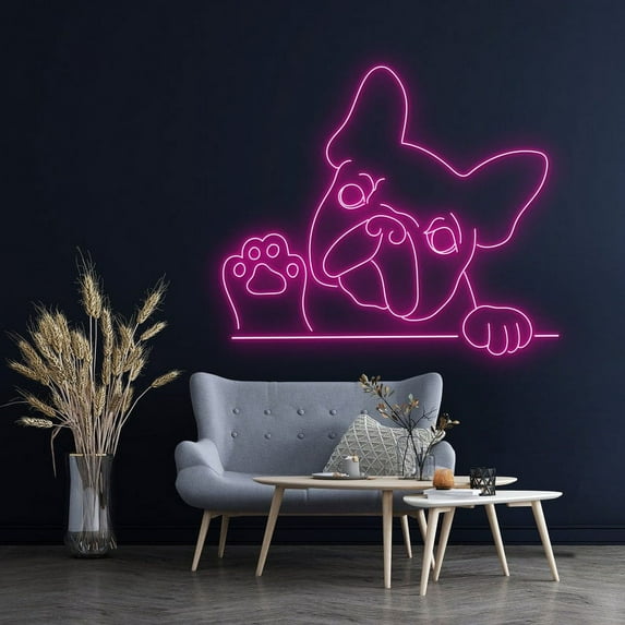 Handmadetneonsign French Bulldog Neon Sign, Cute Dog Neon Lights, Animal Signs, Nursery Wall Decoration, Puppy Dog Sign Wall Decoration, Wall Décor