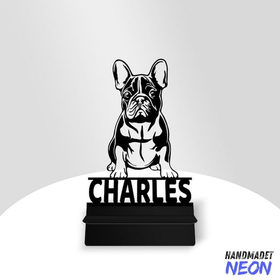 Handmadetneonsign French Bulldog Phone Stand, French Bulldog Metal Cell Phone Desk, Phone Holder 95374