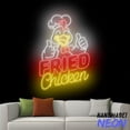 thumbnail image 1 of Handmadetneonsign Fried Chicken Neon Sign, Chicken Chef Led Sign, Fried Chicken Open Wall Art, Fast Food Wall Decor 77241, 1 of 5