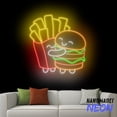 thumbnail image 1 of Handmadetneonsign Fries and Hamburger Neon Sign, Funny Fast Food Led Sign, Restaurant Kitchen Wall Decor 79236, 1 of 5
