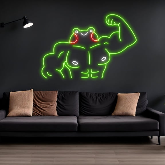 Handmadetneonsign Frog Gymmer Neon Sign, Frog Gymmer Animal Neon Sign, Frog Led Neon Sign, Frog Neon Sign, Wall Décor