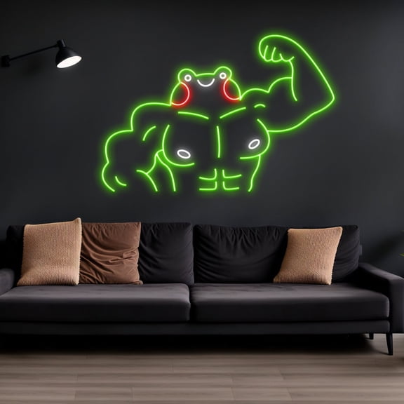 Handmadetneonsign Frog Gymmer Neon Sign, Frog Gymmer Animal Neon Sign, Frog Led Neon Sign, Frog