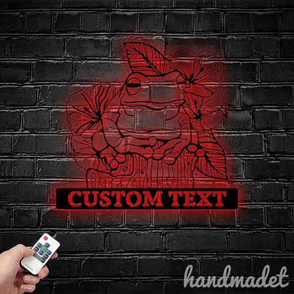 Handmadetneonsign Frog Metal Wall Art, Frog Animl Metal Sign Wall Decor, Frog Metal Sign Wall Decor