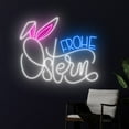 thumbnail image 1 of Handmadetneonsign Frohe Ostern Neon Sign, Frohe Ostern Led Sign, Happy Easter Neon Light Decor, 1 of 5