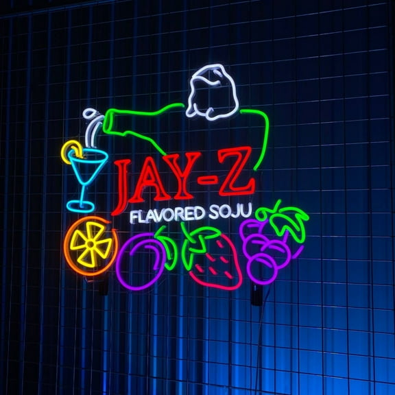 Handmadetneonsign Fruit Soju Neon Sign, Beer Bar Pub LED Light Wall Art Decor, Soju Store Wall Decor