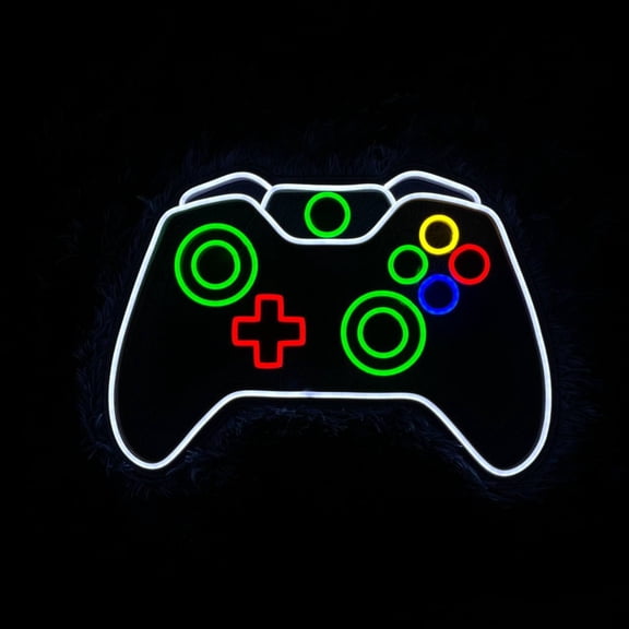 Handmadetneonsign Game Controller Neon Sign, Gaming Led Sign, Game Player Led Lights, Custom Gamer