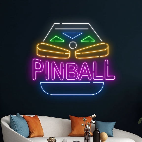 Handmadetneonsign Game Machine Pinball Neon Sign, Pinball Led Light, Pinball Neon Light Decor