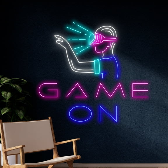 Handmadetneonsign Game On VR Games Neon Sign, Virtual Reality Led Sign, Game Player Led Lights, VR