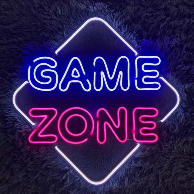Handmadetneonsign Game Zone Neon Signs Game Zone LED Lights Game Room Handmadetneonsign game zone neon signs game zone led lights game room