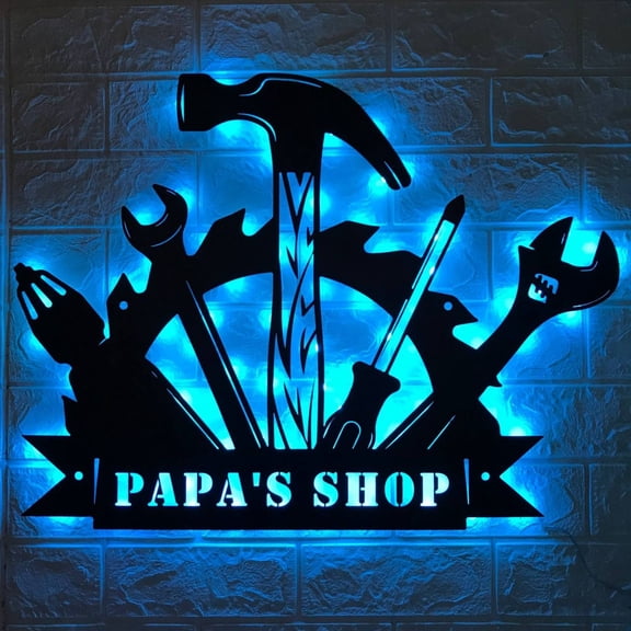 Handmadetneonsign Garage Metal Wall Art Light, Car Mechanic Repair Metal Sign WallDecor, Repairman Metal Decor