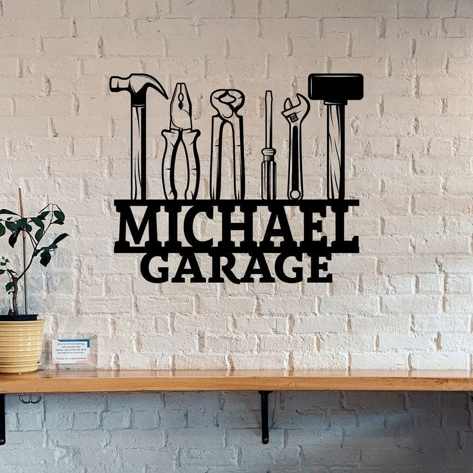 Handmadetneonsign Garage Name Metal Wall Art Light, Car Repair Tools