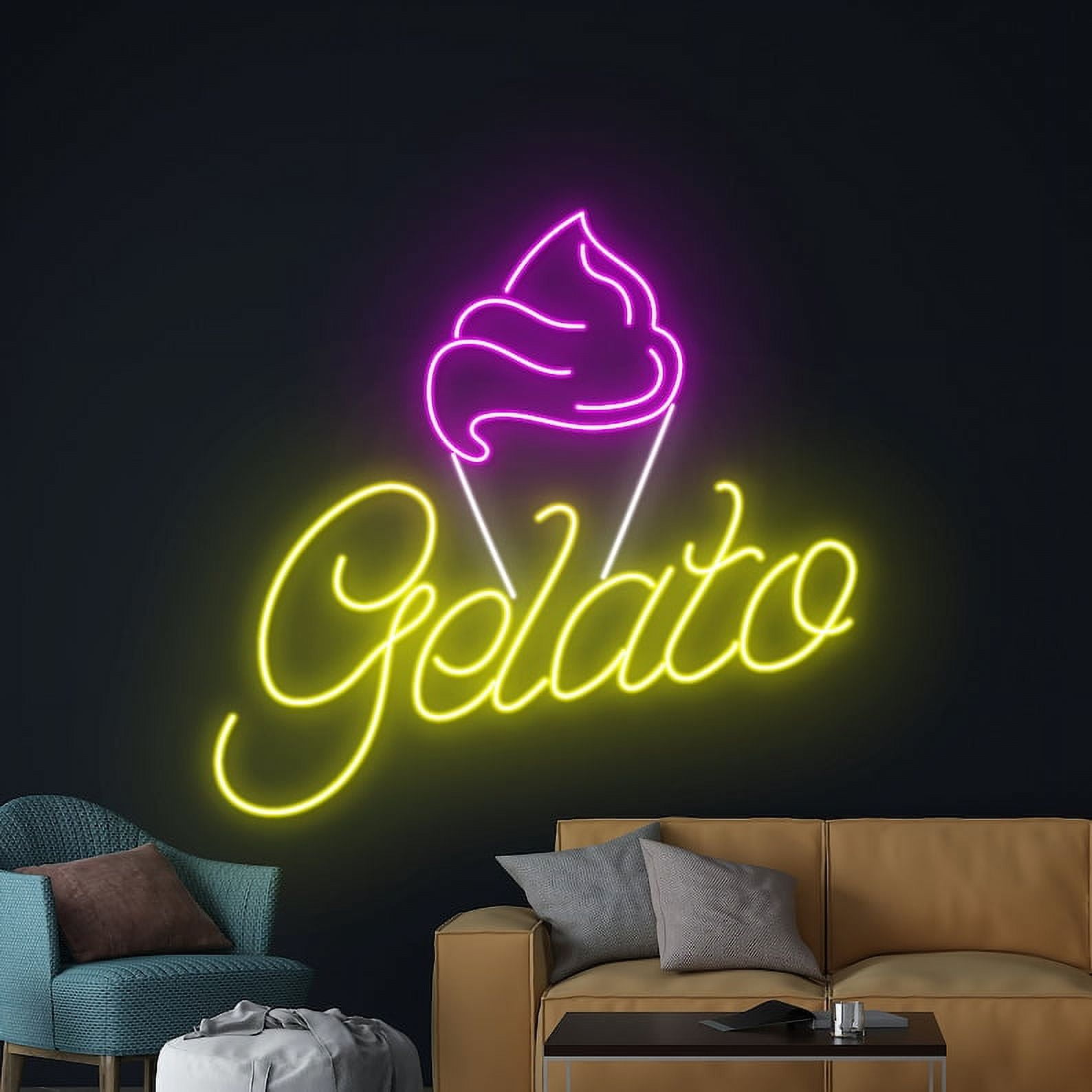 Handmadetneonsign Gelato Neon Sign, Gelato Led Lights, Custom Neon Sign