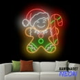 thumbnail image 1 of Handmadetneonsign Gingerbread Man with Candy Cane Neon Sign, Gingerbread Santa Led Sign, Merry Christmas Wall Decor 79444, 1 of 1