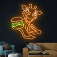thumbnail image 1 of Handmadetneonsign Giraffe Eating Burger Neon Sign, Burger Giraffe Neon Light, Burger Giraffe Led, 1 of 5