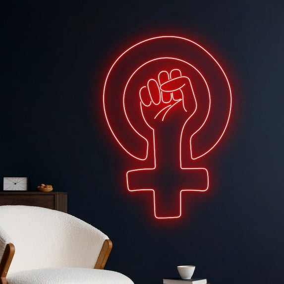 Handmadetneonsign Girl Power Neon Light, Girl Line Neon Sign, Girl Led Light, Woman Led Sign