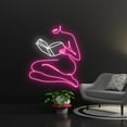thumbnail image 1 of Handmadetneonsign Girl Reading A Book Led Sign, Girl Reading Neon Sign, Wall Decor, Girl Reading, 1 of 5