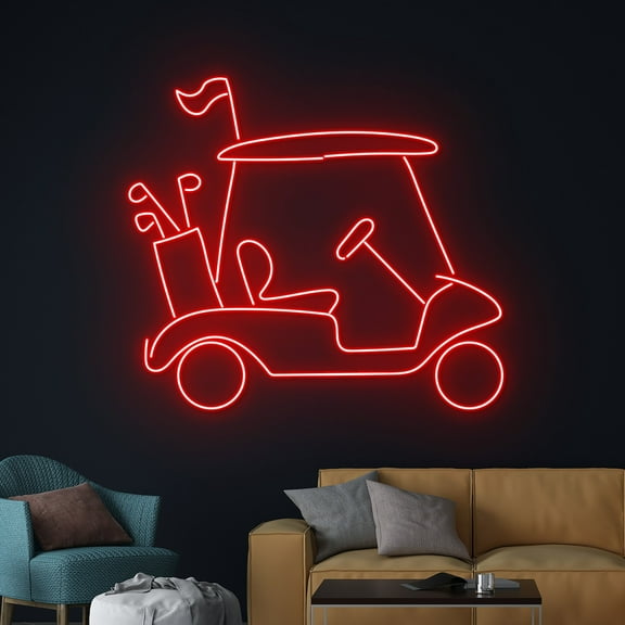 Handmadetneonsign Golf Cart Neon Sign, Golfer LED Light, Golfing LED Sign, Golf Caddy Neon Light