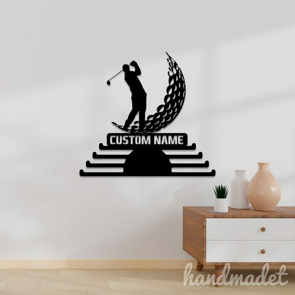 Handmadetneonsign Golf Medal Hanger Metal Wall Art Light, Golf Player Metal Sign Wall Decor, Sport Name Metal Decor 46441