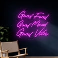 thumbnail image 1 of Handmadetneonsign Good Food Good Mood Good Vibe Neon Light, Good Food Good Mood Good Vibe Neon Sign, Wall Décor, 1 of 5