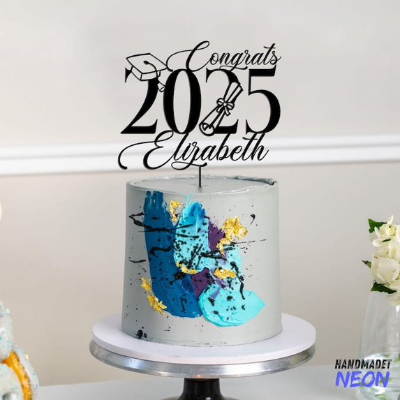 Handmadetneonsign Graduation Cake Topper 2025, Gift Cake Topper For Graduate, Congratulation Gifts 97227