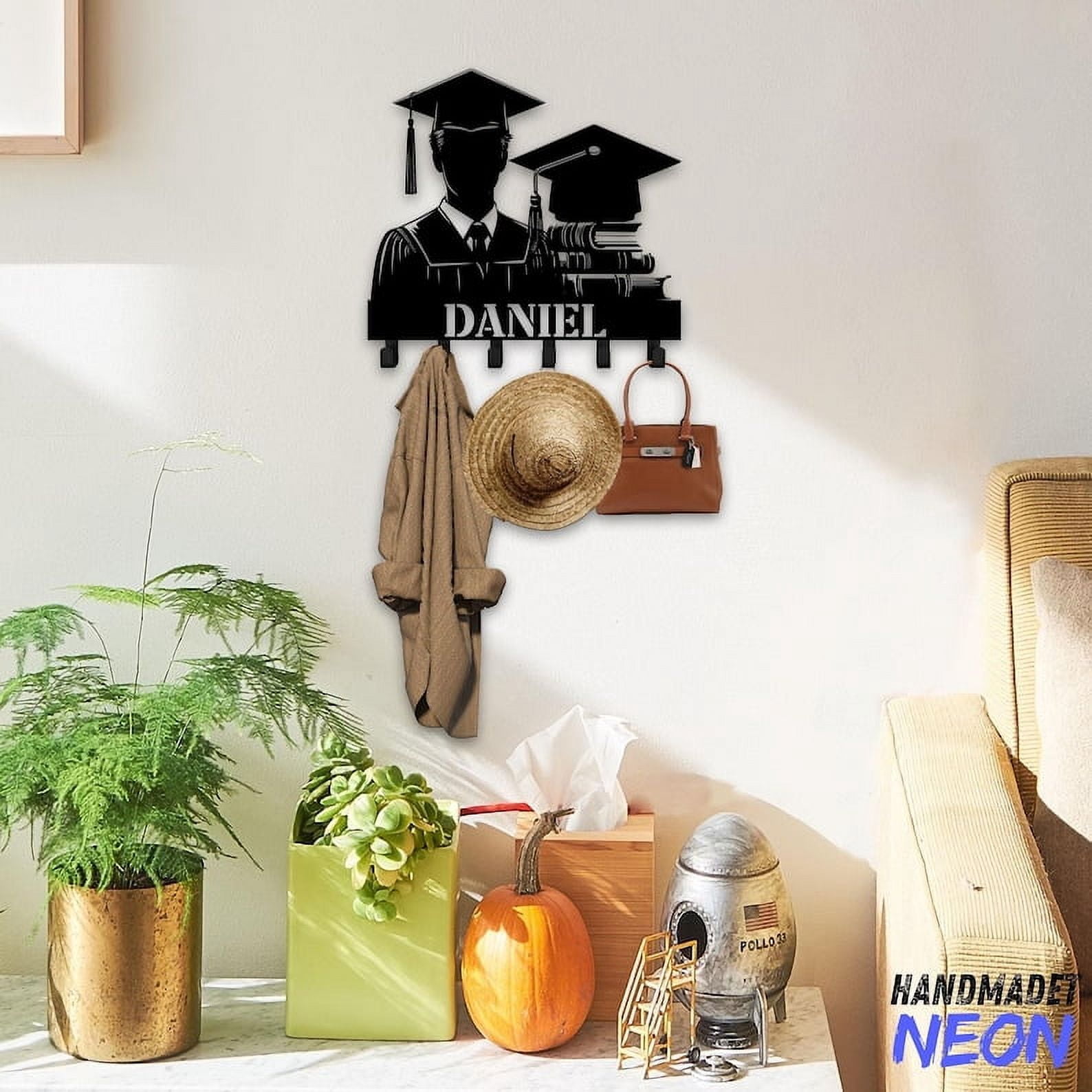 Handmadetneonsign Graduation Coat Rack Wall Hanger, Graduate Metal Wall ...