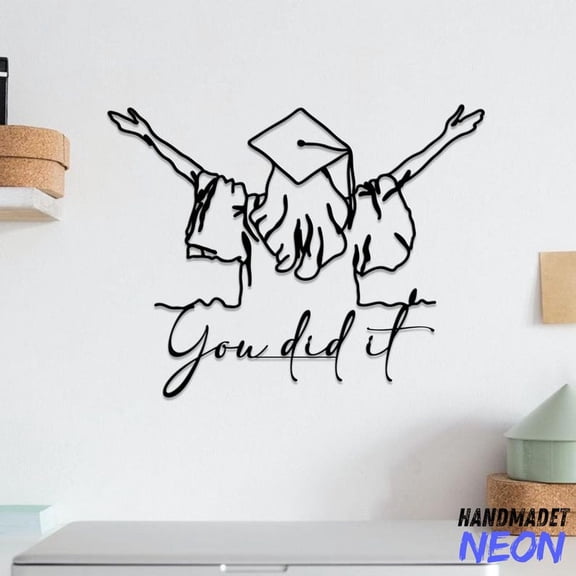 Handmadetneonsign Graduation Metal Sign, Congratulations Metal Light, Congrats Sign, Custom Graduate Home Wall Decor, Graduation Wall Art Sign 100130