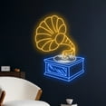 thumbnail image 1 of Handmadetneonsign Gramophone Led Sign, Recorder Neon Light, Record Player Neon Sign, Loudspeaker, 1 of 5
