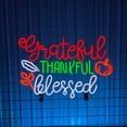thumbnail image 1 of Handmadetneonsign Grateful Thankful Blessed Neon Sign, Thankful Wall Art Decor, Home Bedroom Wall Decor, 1 of 5