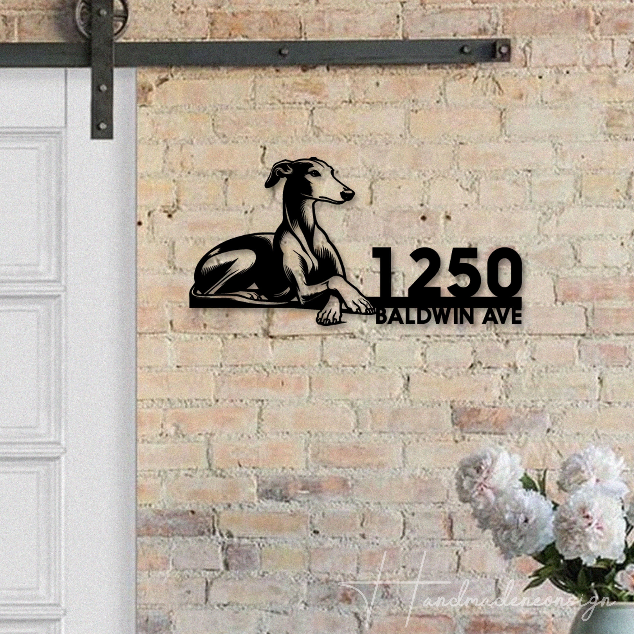 Handmadetneonsign Greyhound Dog Address House Number, Greyhound