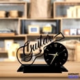 thumbnail image 1 of Handmadetneonsign Guitar Tabletop Metal Clock, Guitar Desktop Clock, Desk Circle Clock Home Decor 93250, 1 of 4