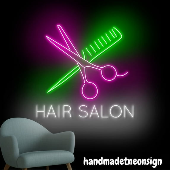 Handmadetneonsign Hair Salon Neon Sign, Barber Shop Led Sign, Barber Neon Light, Barber Led Light 68828