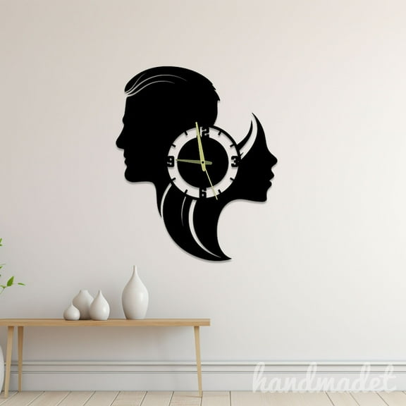 Handmadetneonsign Hairdresser Wall Clock Unique, Hairdresser Round Wall Clock, Text Oversize Wall Clock 60449