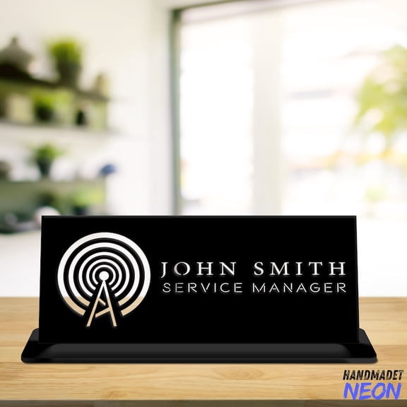 Handmadetneonsign Ham Radio Metal Name Plate, Amateur Radio Engraved Desk Sign, Ham Radio Table Office Decor 76860