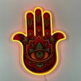 thumbnail image 1 of Handmadetneonsign Hamsa Hand Neon Sign, Evil Eye Wall Hanging, Hand of Fatima Wall Art Decor, Hamsa Wall Decor, 1 of 5