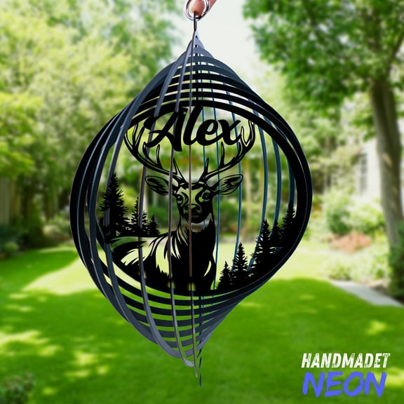 Handmadetneonsign Deer Wind Spinner, Perfect Garden Gift for Nature Lovers, Ornament For Animal Lovers 132592