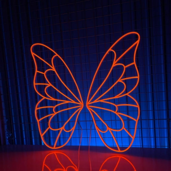 Handmadetneonsign Butterfly Wings Neon Sign, Butterfly Wings Line Wall Art Decor, Bedroom Bar Home Wall Decor
