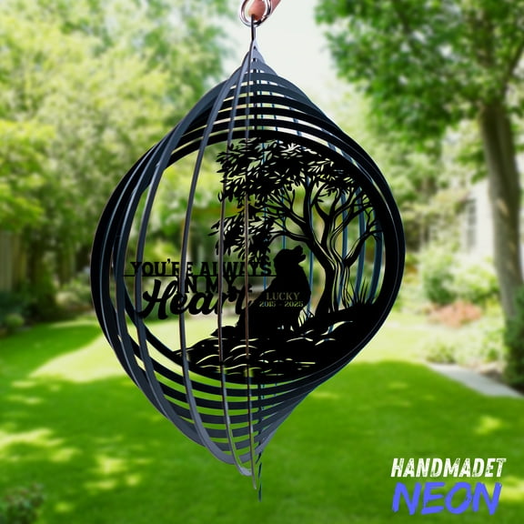 Handmadetneonsign Golden Retriever Wind Spinner Metal, Garden Decor Outdoor Yard Art Kinetic Hanging 132672