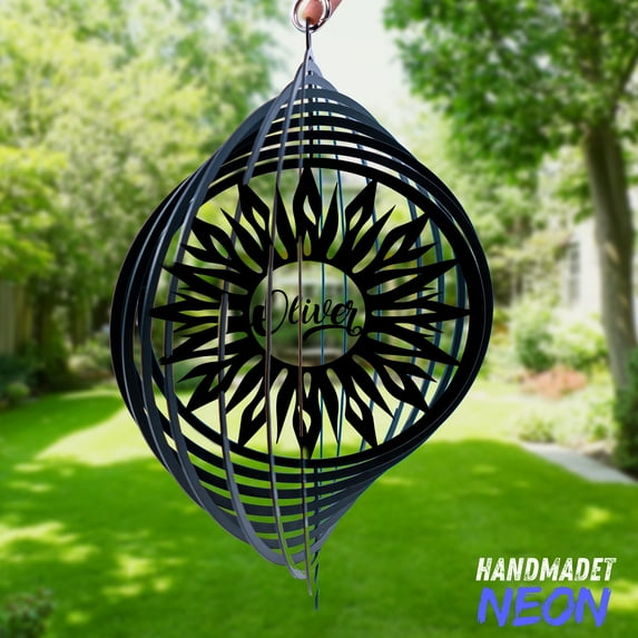 Handmadetneonsign Sun Wind Spinner Metal, Garden Decor Outdoor Yard Kinetic Art Hanging Nature Lovers 132787
