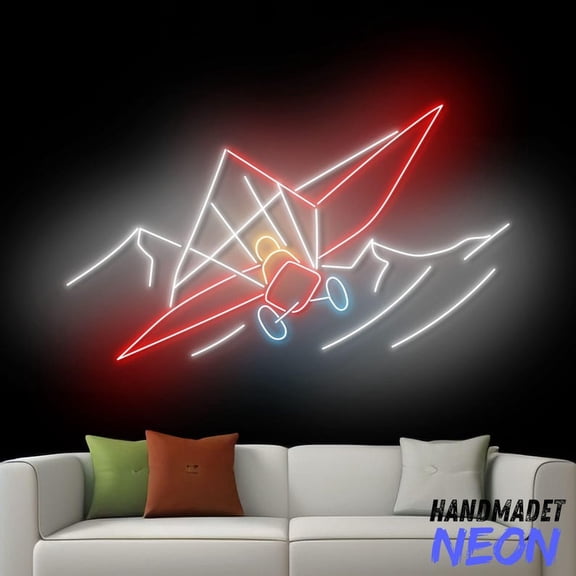 Handmadetneonsign Hang Gliding Neon Sign, Hang Gliding Led Sign, Hang Glider Neon Light, Sport Wall Decor 91725
