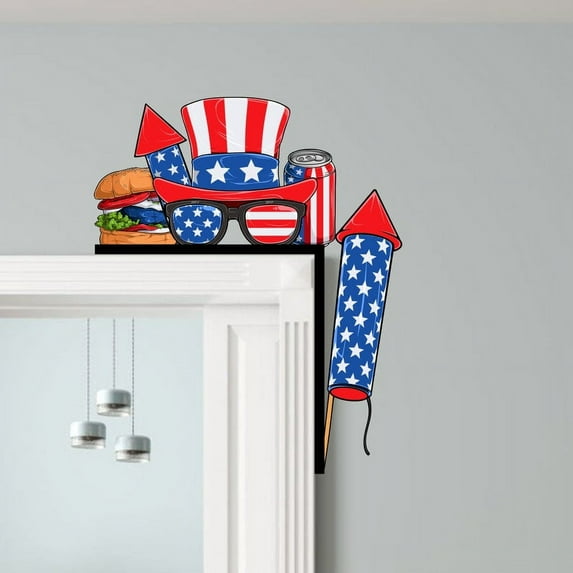 Handmadetneonsign Happy 4th Of July Door Corner Sign, 4th Of July Door Hanging, USA House Wall Decor 53215