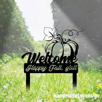 Handmadetneonsign Happy Fall Metal Stake, Pumpkin Garden Metal Stake, Yard Stake Outdoor Decor 042937