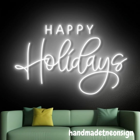 Handmadetneonsign Happy Holidays Neon Sign, Custom Quote Wall Art Decor, Party Home Wall Decor 038856