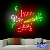 Handmadetneonsign Happy New Year Neon Sign, New Year Eve Led Sign, Holiday New Year Home Wall Decor 82286