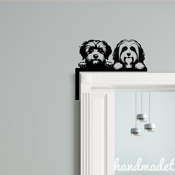 Handmadetneonsign Havanese Door Corner Sign, Havanese Dog Pet Metal Door Topper, House Wall Decor 64212