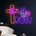 thumbnail image 1 of Handmadetneonsign He Is Risen Neon Sign, He Is Risen Led Sign, Jesus Cross Neon, Wall Art, Wall Decor, 1 of 5
