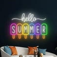 thumbnail image 1 of Handmadetneonsign Hello Summer Neon Sign, Summer Party Ice Cream Neon Sign, Welcome Summer Decor, 1 of 5