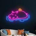 thumbnail image 1 of Handmadetneonsign Hippo Neon Sign, Hippopotamus Led Sign, Hippo And Bird Led Sign, Hippopotamus, 1 of 5